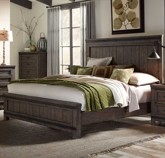Liberty Furniture Thornwood Hills Rock Beaten Brown California King Panel Bed-1