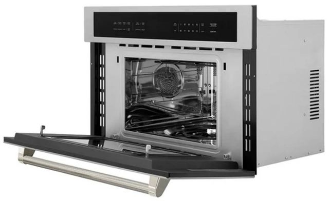 ZLINE Autograph Edition 30" 1.6 Cu. Ft. Stainless Steel Built-in Convection Microwave Oven with Polished Nickel Helix Handle-3
