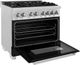 ZLINE 36" Satin Stainless Steel Pro Style Dual Fuel Range with Black Matte Door-4