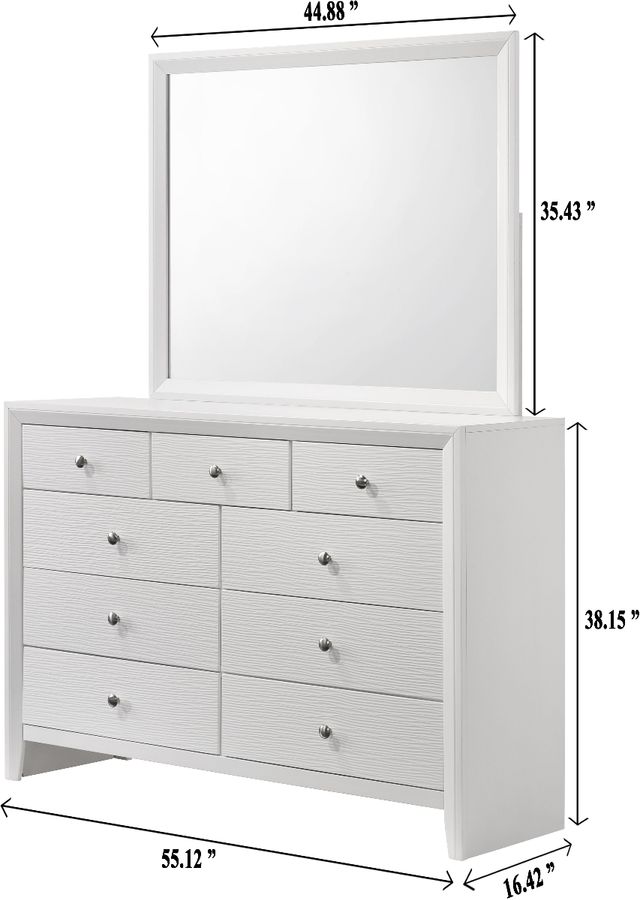 Crown Mark Evan White Dresser-2