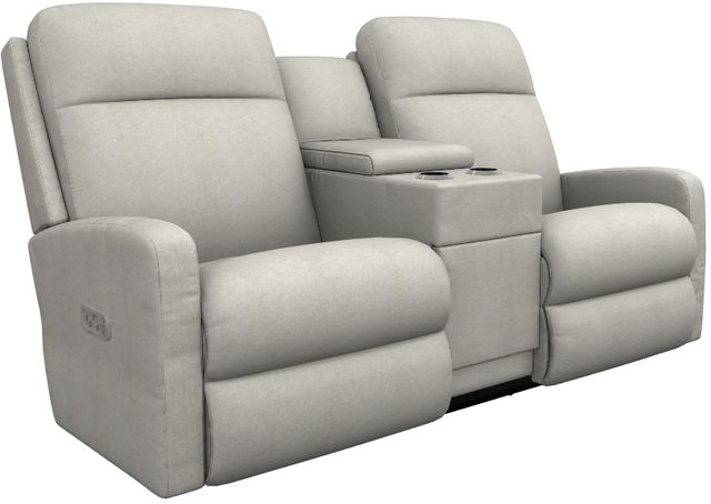 La-Z-Boy® Finley Oyster Power Wall Reclining Loveseat with Console, Headrest, and Lumbar-0