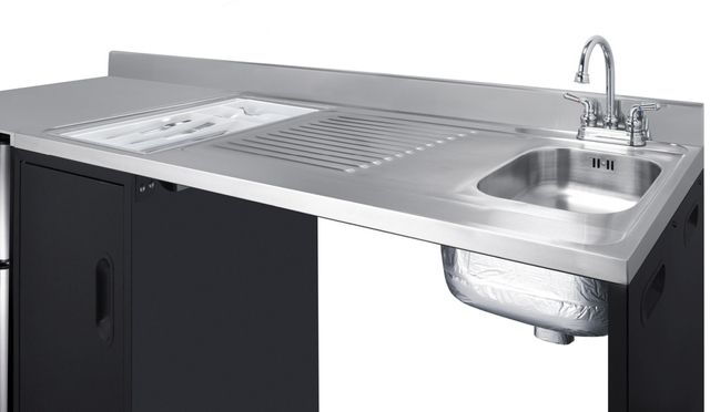 Summit® 72" Black/Stainless Steel Barrier-Free All-in-one Kitchenette -4