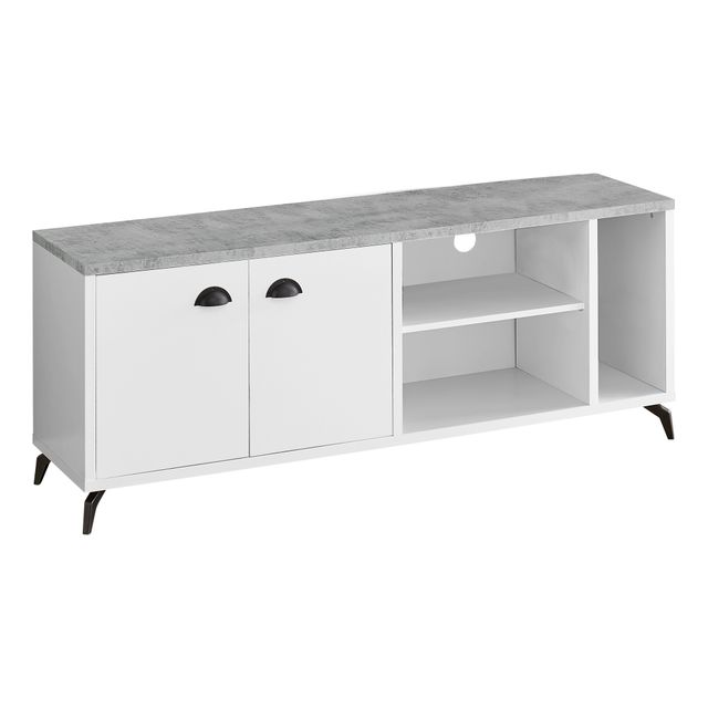 Monarch Specialties Inc. Grey/White Tv Stand-0