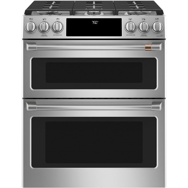 Café™ 30" Stainless Steel Slide In Double Oven Gas Range-0
