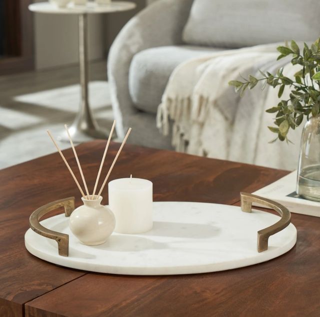Renwil® Bianca Antique Brass/White Tray-1