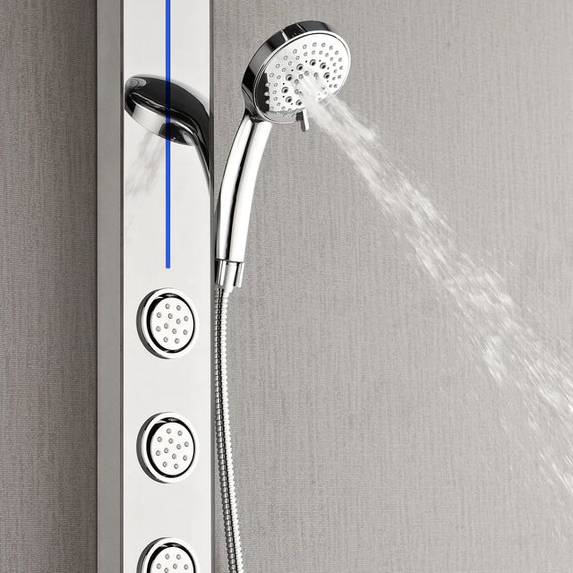 Forno Acqua AcquaSPA Mirrored Stainless Steel Retrofit Shower System with SensoTEMP-3