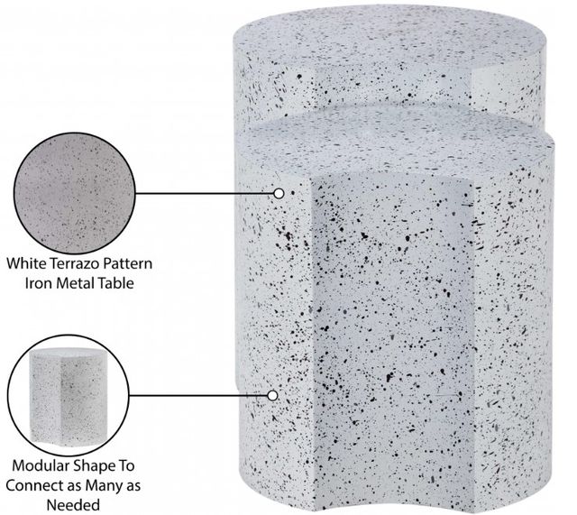 Meridian Furniture Dimple 2-Piece White 28" Modular Nesting End Table Set-2