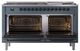 Ilve® Nostalgie II Noblesse 60'' Blue Gray Pro Style Dual Fuel Range with Burnished Trim-1