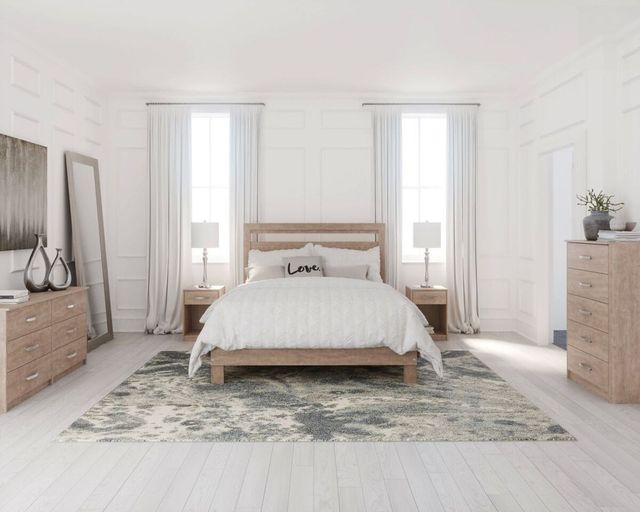 Signature Design by Ashley® Flannia 2-Piece Gray Full Panel Headboard Bed Set-3