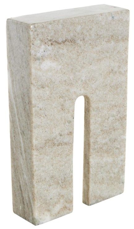 Deco Marche Beige Rectangular Geometric Sculpture-2