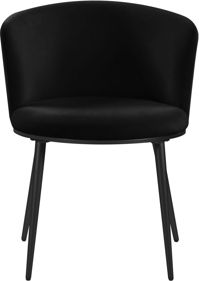 Meridian Furniture Skylar Black/Matte Black Velvet Dining Chair-2