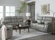 Bassett® Furniture Club Level Levitate Nickel Leather Power Reclining Sofa-3