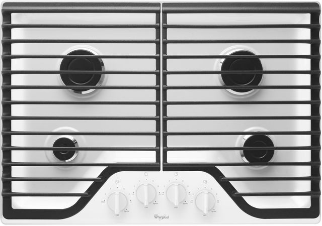 Whirlpool® 30" Gas Cooktop-White-1