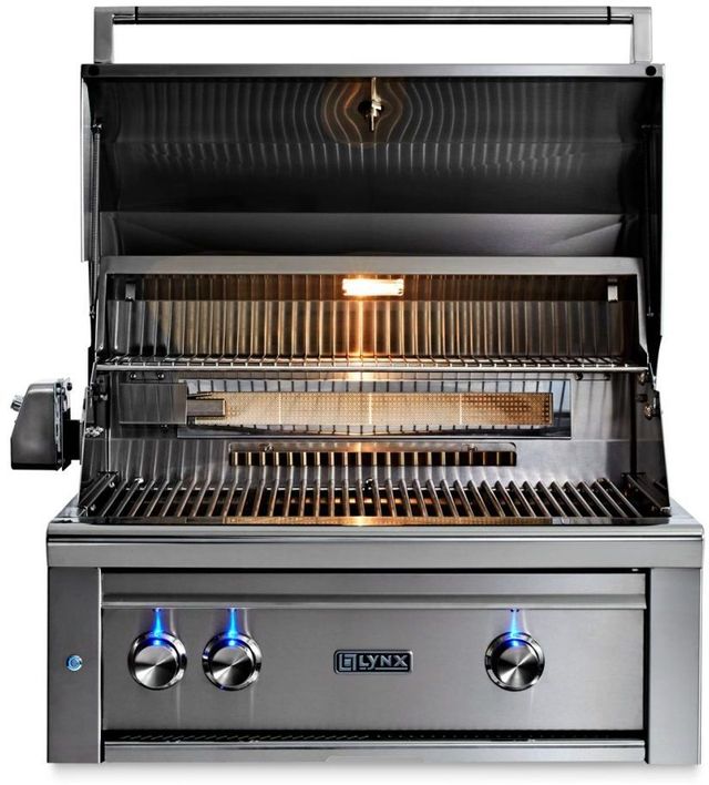LYNX® Professional 2-Burner Stainless Steel Built-In Liquid Propane Grill with 1 Trident Infrared Burner, 1 Ceramic Burner and Rotisserie-3