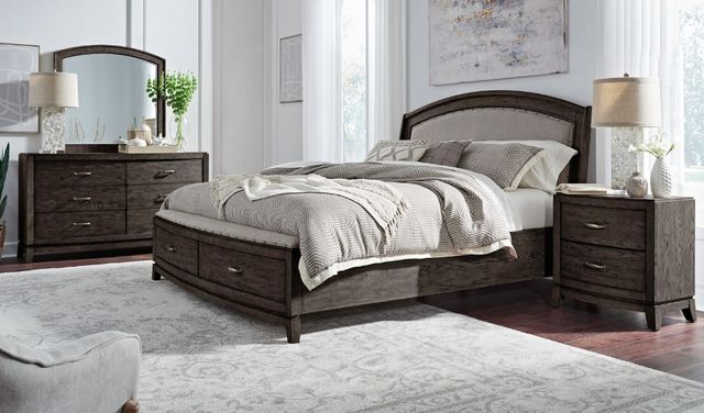 Liberty Furniture Avalon 4-Piece Coffee Bean King Upholstered Bedroom Set -1