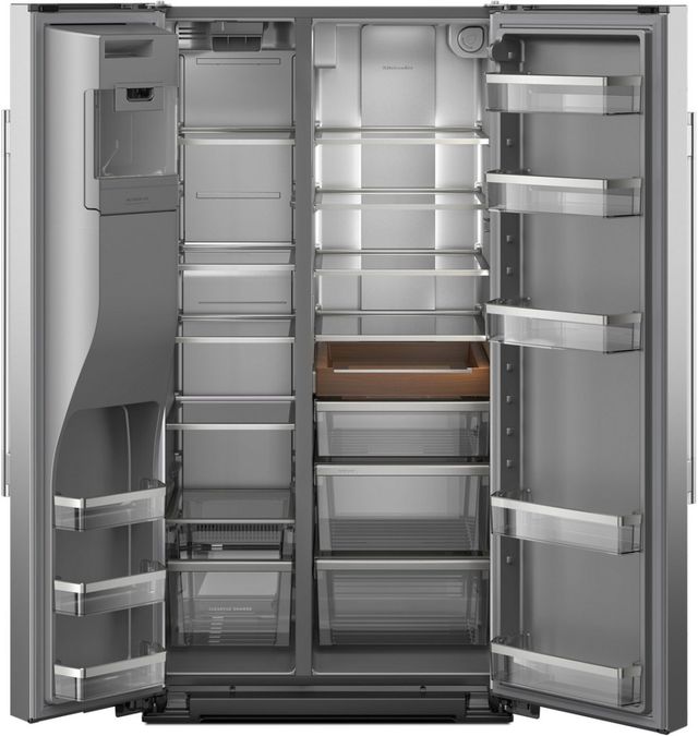 KitchenAid® 36" 28.7 Cu. Ft. PrintShield® Stainless Steel Side-by-Side Refrigerator with Panoramic LED Lighting-1