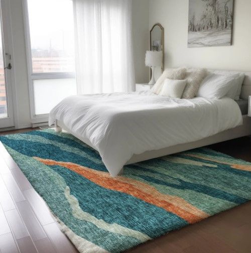 Dalyn™ Rug Company Lorenzo LN4 Teal 5'x8' Area Rug-1