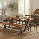 LH Home Live Edge Restore Brown/Gunmetal Grey 70" Bench-1