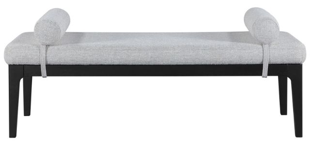 Meridian Furniture Priscilla Gray/Black Upholstered Bench-1