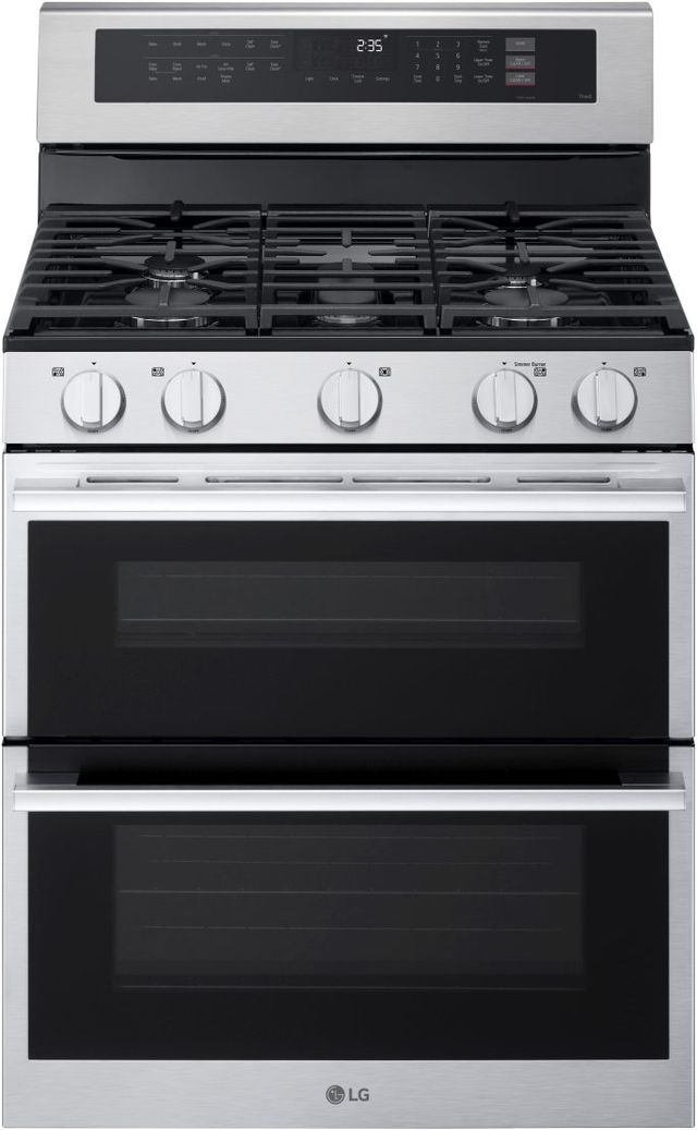 LG 30" Stainless Steel Smart Freestanding Double Oven Gas Range with Air Fry & Air Sous Vide-0
