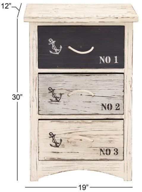 Deco Marche Blue/White Small Chest-2