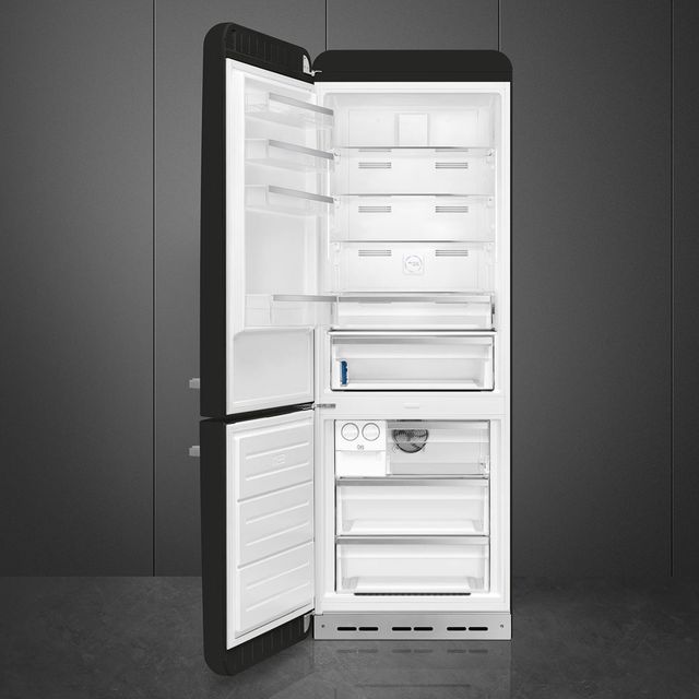 Smeg Retro Style 28 in. 18.0 Cu. Ft. Black Bottom Freezer Refrigerator-3