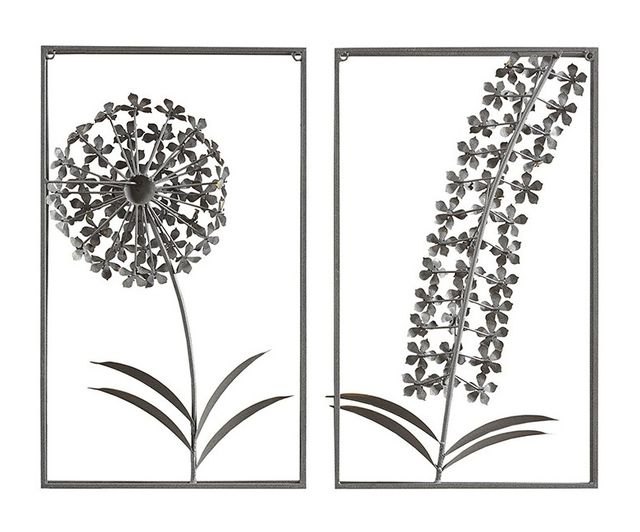 Olliix by Madison Park Metal Garden 2 Piece Metal and Gold Botanical Metal Wall Decor Set-1