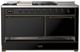 Ilve® Majestic III 60" Glossy Black Pro Style Dual Fuel Natural Gas Range with Griddle and Burnished Trim-2