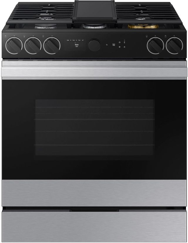 Samsung Bespoke 30" Stainless Steel Slide In Gas Range-0