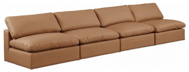 Meridian Furniture Comfy 4-Piece Cognac Modular Sectional Armless Sofa-0