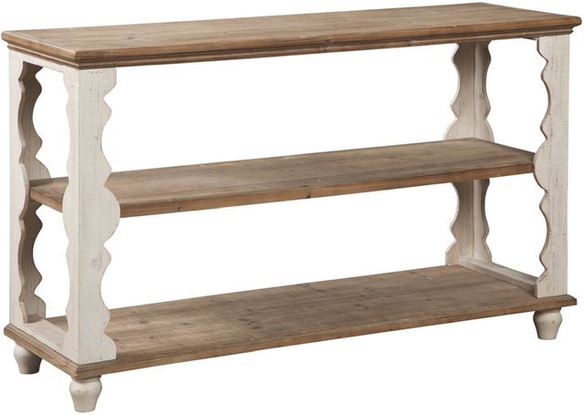 Signature Design by Ashley® Alwyndale Brown Console Sofa Table with Antique White Accent -0