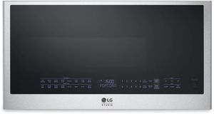 LG Studio 1.7 Cu. Ft. Stainless Steel Over the Range Microwave Front view of the LG Studio 1.7 Cu. Ft. Stainless Steel Over the Range Microwave