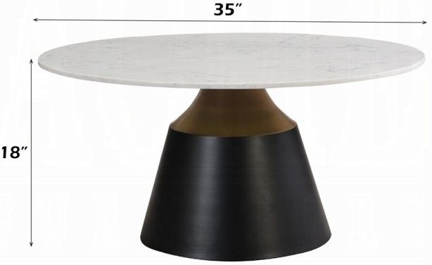 ACME Furniture Jaramillo White Natural Coffee Table with Black Base-2