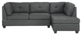 Mazin Furniture Dasha 2-Piece Dark Gray Right-Arm Facing Sofa Sectional and Chaise-1