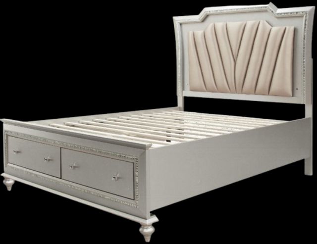 ACME Furniture Kaitlyn Champagne Eastern King Panel Bed with LED and Storage-0