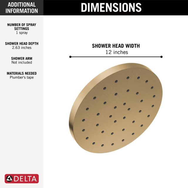 Delta Universal Showering Components Lumicoat® Champagne Bronze 2.5 GPM H2Okinetic® Single-Setting Shower Head-3