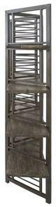 YHD Tobbaco Patina Floor Screen with Shelves-2