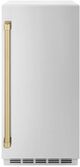 ZLINE Autograph Edition 15" Stainless Steel Touchstone Gourmet Ice Maker with Champagne Bronze Handle-0