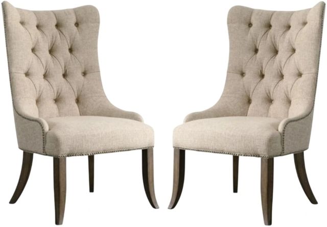 Hooker® Furniture Rhapsody Aurora Ecru/Walnut Upholstered Dining Side Chair-2