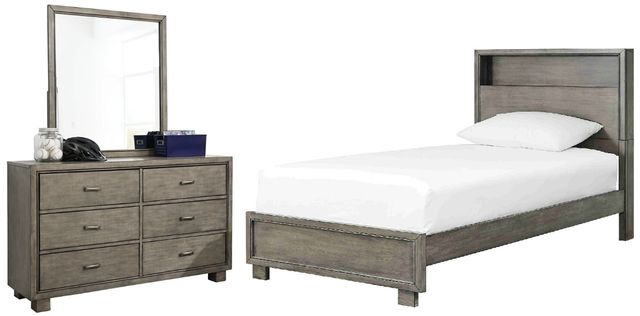 Signature Design by Ashley® Arnett 3-Piece Gray Twin Bookcase Bed Set-0