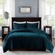 Olliix by Madison Park Harper Teal King/California King Faux Velvet Reversible 3 Piece Coverlet Set-5