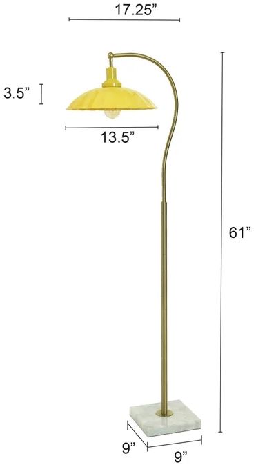 Stylecraft Tamara Day Penelope Brass with Metal Shade Floor Lamp-2