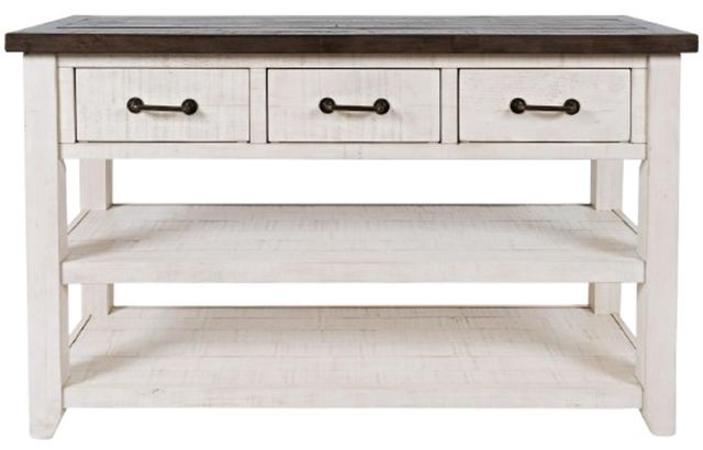 Jofran Inc. Madison County Harris Barnwood Console Table with Vintage White Base-2