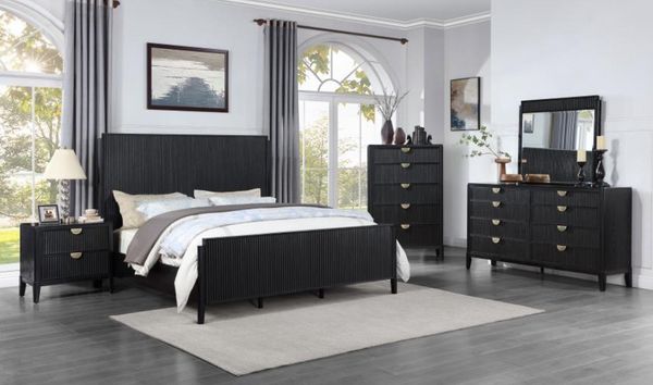 Coaster Brookmead 5-Piece Black Queen Panel Bedroom Set