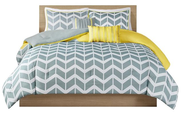 Olliix by Intelligent Design Nadia Yellow King/California King Comforter Set-0