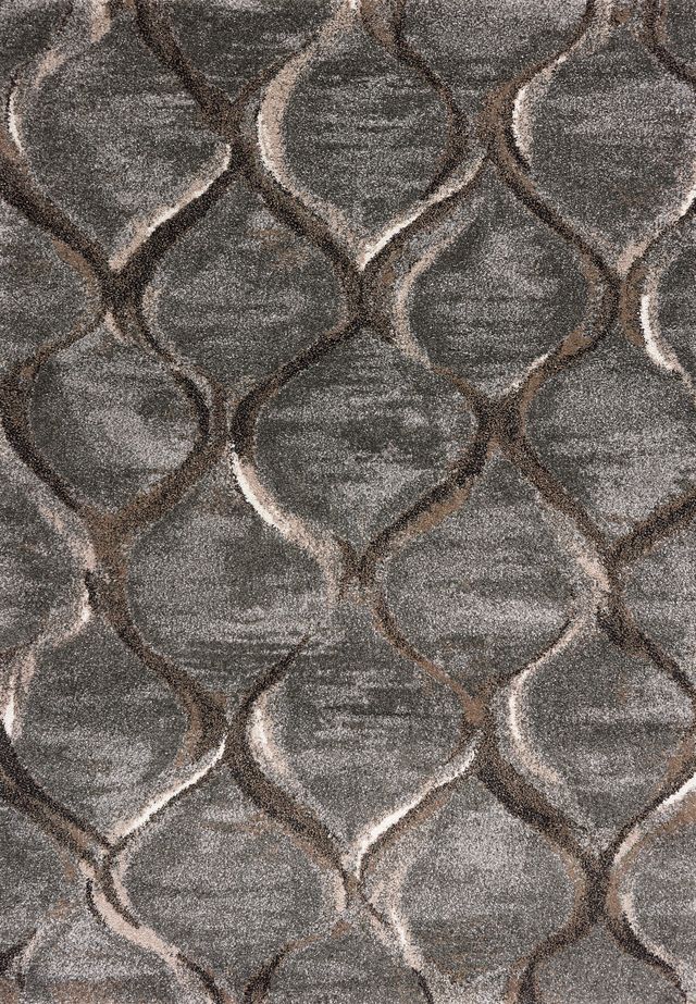 KAS Rugs Landscapes Charcoal Groove 5'x8' Rug-0