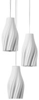 Currey & Company Posh Silver/White 3-Light Multi-Drop Pendant-1
