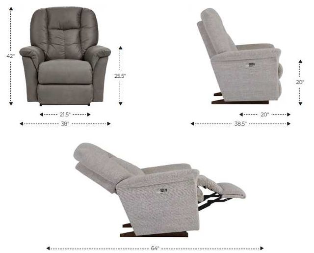 La-Z-Boy® Jasper Umber Leather Power Rocking Recliner with Headrest-2