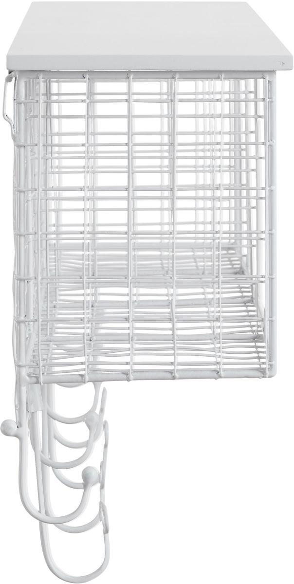 Linon White Cubby Wall Shelf-4