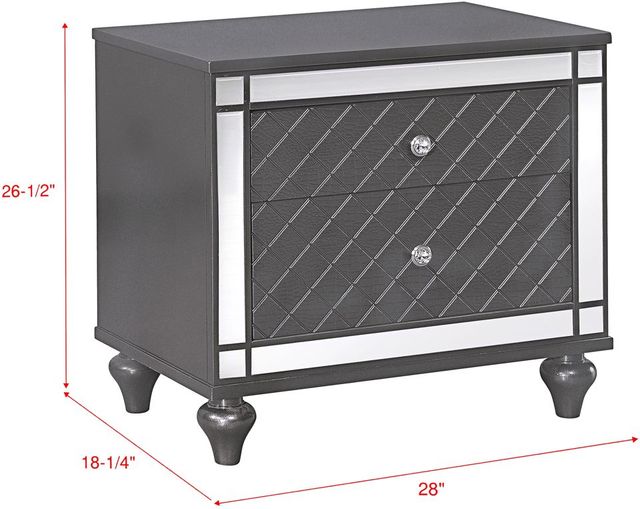 Crown Mark Refino Graphite Nightstand-2